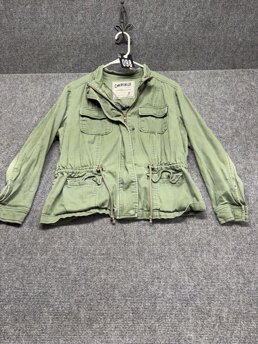 Cherokee Heritage Safari Jacket Women’s Size Small Green Long Sleeve Full Zip